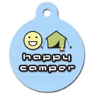  Happy Camper Pet ID Tag for Dogs and Cats   Dog Tag Art 