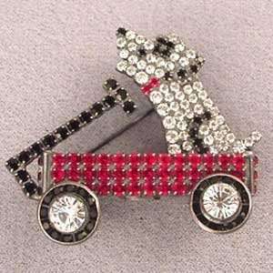  Small Dog in Wagon Pin  Finish ANTIQUE SILVER  Code 