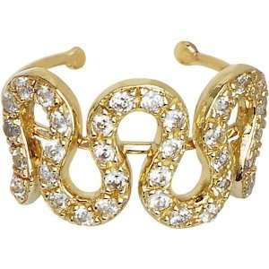   Yellow Gold Illusion Snake Cubic Zirconia Adjustable Toe Ring Jewelry