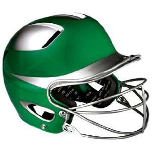   Senior Softball Batting Helmet with Mask (Green)