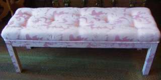 Vineyard Pink Upholstered Bedroom Vanity Bench Seat Stool USA Sturdy 4 