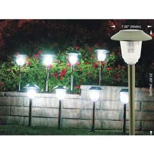   Stainless Steel Solar LED Path Lights   8 Pack Patio, Lawn & Garden