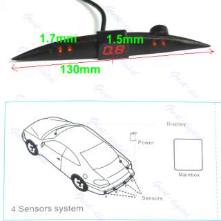 Car 4 Reverse Parking Sensor System Backup Radar LED  