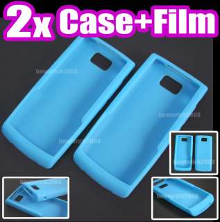 Silicone Case+Film Nokia X3 02 Touch and Type BLUE  