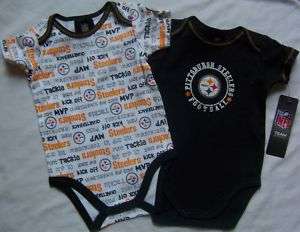 Pittsburgh Steelers Baby Infant Onesie 2 Pack NWT  