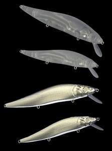 UNPAINTED Silver ITO Vision 130mm Type JerkBaits  