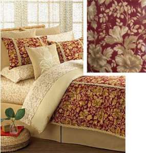 Tommy Bahama CURACAO REEF Hibiscus Red Tan ~ KING SHAM  