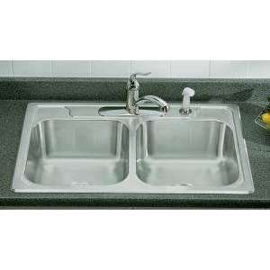 Sterling Middleton 14707 4 Stainless Steel Self Rimming Double Basin 