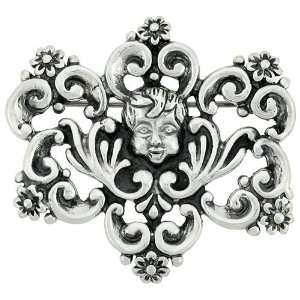  Sterling Silver 1 1/2 (38 mm) Filigree Brooch Pin with 