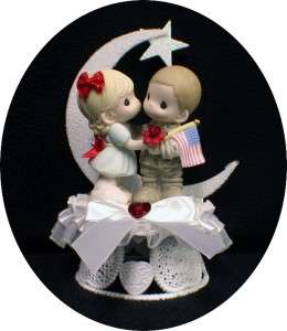 Army Navy Soldier PRECIOUS MOMENT Wedding Cake Topper  