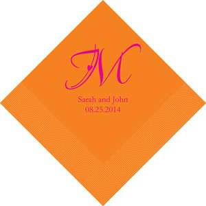 Wedding Personalized DECORATIVE INITIAL Monogrammed Beverage 3 Ply 