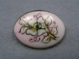 Vintage Porcelain Hand Painted Danity Flower Brooch Pin MA1222  