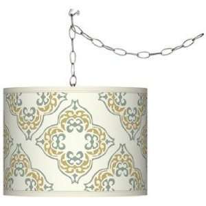 Swag Style Aster Ivory Shade Plug In Chandelier