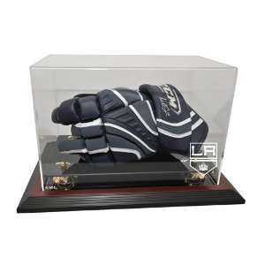  LA Kings Hockey Glove Display Case with Mahogany Finish 