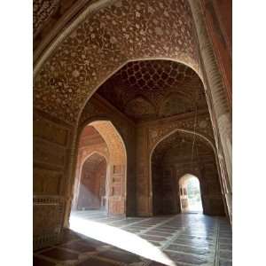 Interior of Red Sandstone Mosque at the Taj Mahal, Agra, Uttar Pradesh 