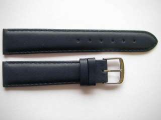 Dark blue plain quality waterproof leather watch band  