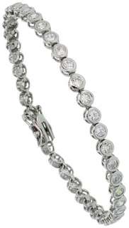   Silver 4 ct. size Bezel Set CZ Tennis Bracelet, 7 in., 5/32 (4mm) wide