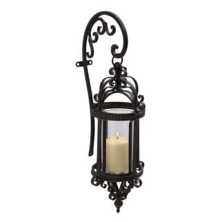 Tuscan Wrought Iron HANGING WALL CANDLE LANTERN Sconce  