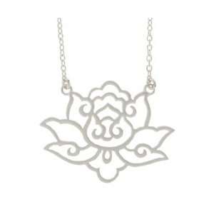   Tashi Brushed Sterling Silver Tibetan Lotus Necklace Tashi Jewelry