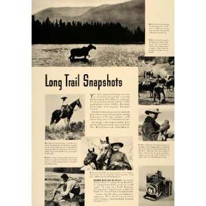  1936 Ad Long Trail Kodak Camera Photographs Montana Art 