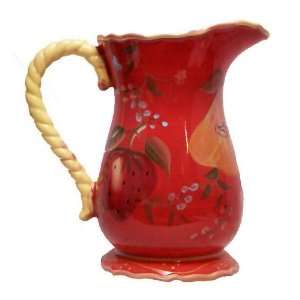  WATER PITCHER, JUICE PITCHER, ORCHARD RED TUSCANY Kitchen 