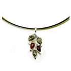 AmberDesire Sterling Silver Cherry and Green Amber Necklace   Grapes 