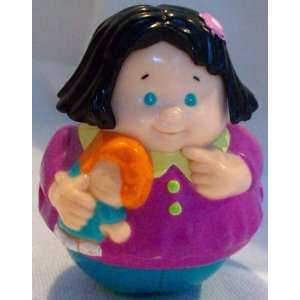  Playskool Weebles, Girl Child Holding a Cuddly Doll 