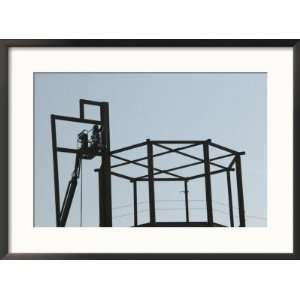  Construction Worker Welding Girders Framed Photographic 