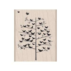 Many Birds Wood Mounted Rubber Stamp (F4849) Arts, Crafts 