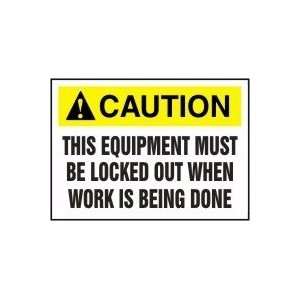 CAUTION THIS EQUIPMENT MUST BE LOCKED OUT WHEN WORK IS BEING DONE (W 