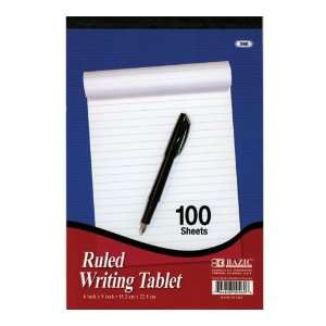  Bazic Ruled Writing Tablet, 6 x 9 Inches, 100 Sheets (Case 