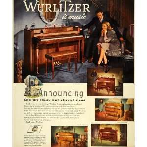  1947 Ad Wurlitzer Spinette Piano De Kalb Illinois Model 